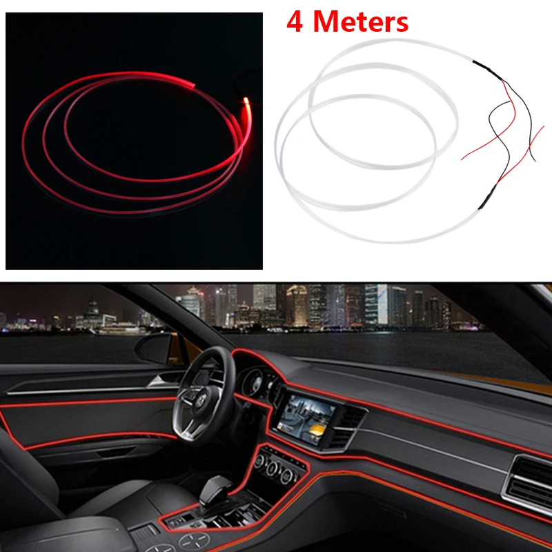 Автомобильные аксессуары 12V 4M оптическое волокно света интерьера автомобиля