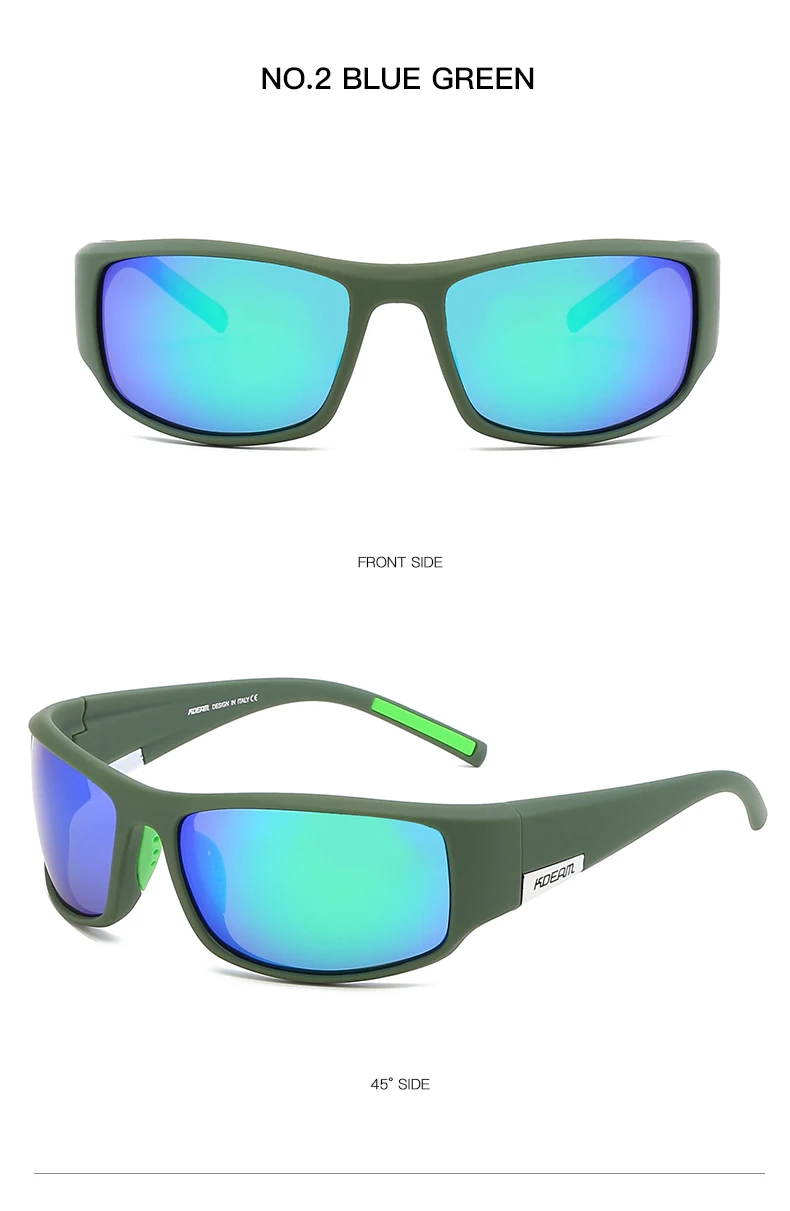 Men's TR90 Frame Sport Sunglasses Blue Green