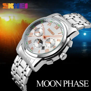 SKMEI Quartz Wristwatches Men Watch Metal Mesh Stainless Steel Waterproof Watch Moon Phase Complete Calendar Business Watches
SKMEI Quartz Wristwatches Men Watch Metal Mesh Stainless Steel Waterproof Watch Moon Phase Complete Calendar Business Watches