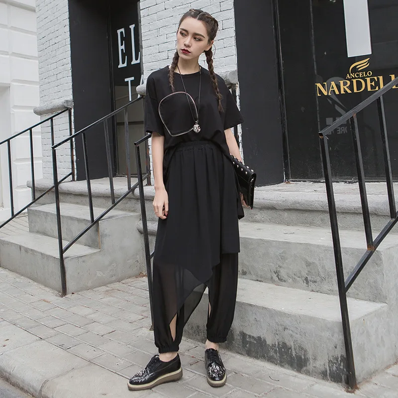 Highstreet Streetwear Tees Irregular patchwork Casual Shirts O Neck Loose Black Tees Cotton Summer T shirts for woman A67z20
Highstreet Streetwear Tees Irregular patchwork Casual Shirts O Neck Loose Black Tees Cotton Summer T shirts for woman A67z20