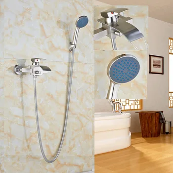 Brushed Nickel Waterfall Bathtub Faucet Hand Shower Sprayer Wall Mount Mixer Tap
Brushed Nickel Waterfall Bathtub Faucet Hand Shower Sprayer Wall Mount Mixer Tap