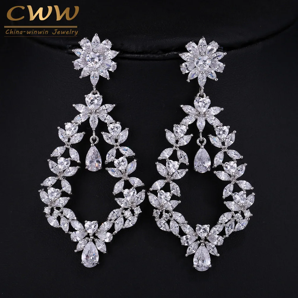 Vintage Design Large Party Earring Jewelry Cubic Zirconia Setting Long Flower Drop Big Size Fancy Earrings For Women CZ087
Vintage Design Large Party Earring Jewelry Cubic Zirconia Setting Long Flower Drop Big Size Fancy Earrings For Women CZ087