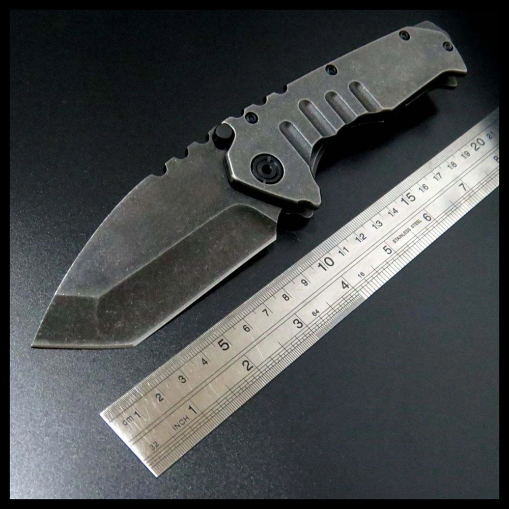 BJL Folding Blade Knives Stone Washed Steel Handle 440 Blade Hunting Tactical Knife Outdoor Camping Knife EDC Tools MDF-3
BJL Folding Blade Knives Stone Washed Steel Handle 440 Blade Hunting Tactical Knife Outdoor Camping Knife EDC Tools MDF-3