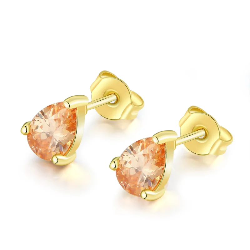 Trendy Gift fashion jewelry lab Champagne crystal Gold Stud earrings for women E2136
Trendy Gift fashion jewelry lab Champagne crystal Gold Stud earrings for women E2136