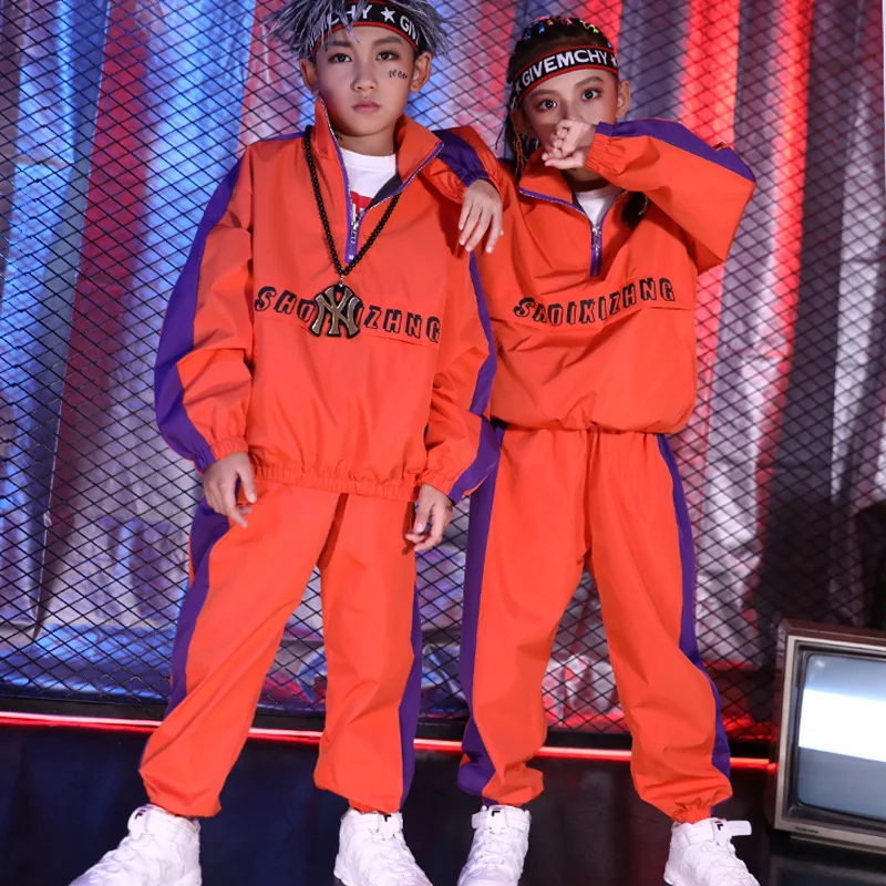 3 Colors Childs Jazz Hip Hop Dance Costume Girls Boys Modern Street Dancing Clothes For Kids Stage Performance Costumes DWY1450 |