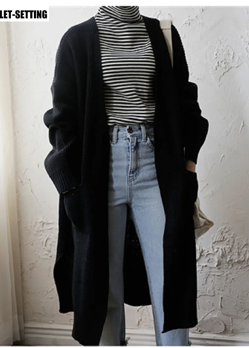 lazy loose knit long sleeve casual female sweater spring autumn vintage Korean long cardigan curled solid coat purple,gray,black
lazy loose knit long sleeve casual female sweater spring autumn vintage Korean long cardigan curled solid coat purple,gray,black
