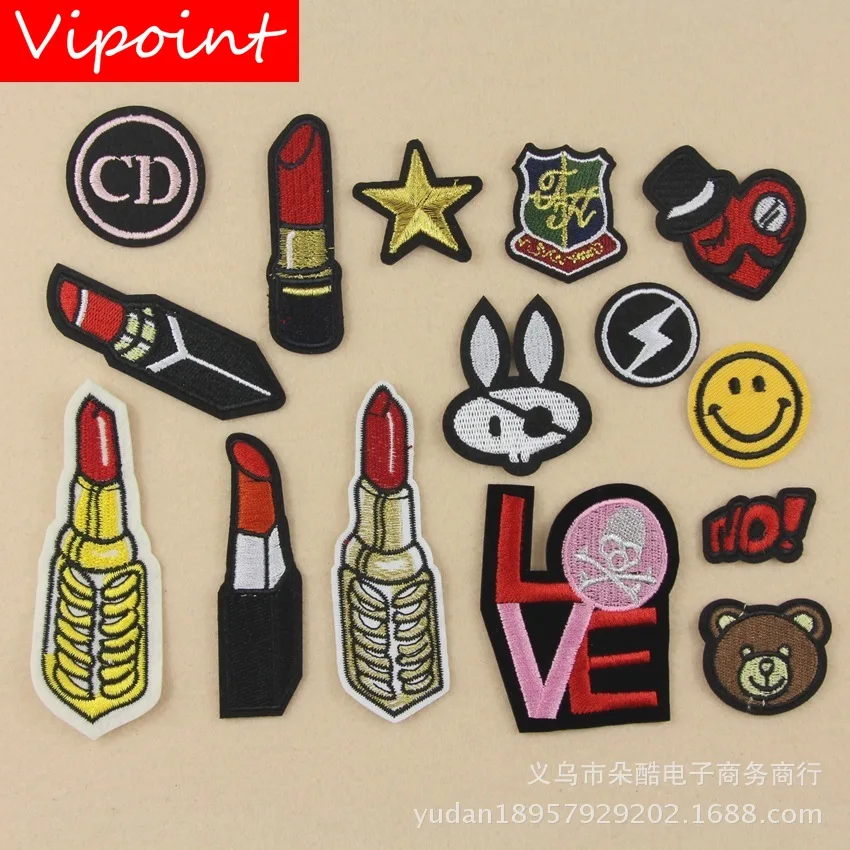 VIPOINT embroidery lipstick bear rabbit patches star love cartoon patches badges applique patches for clothing DK-3
VIPOINT embroidery lipstick bear rabbit patches star love cartoon patches badges applique patches for clothing DK-3