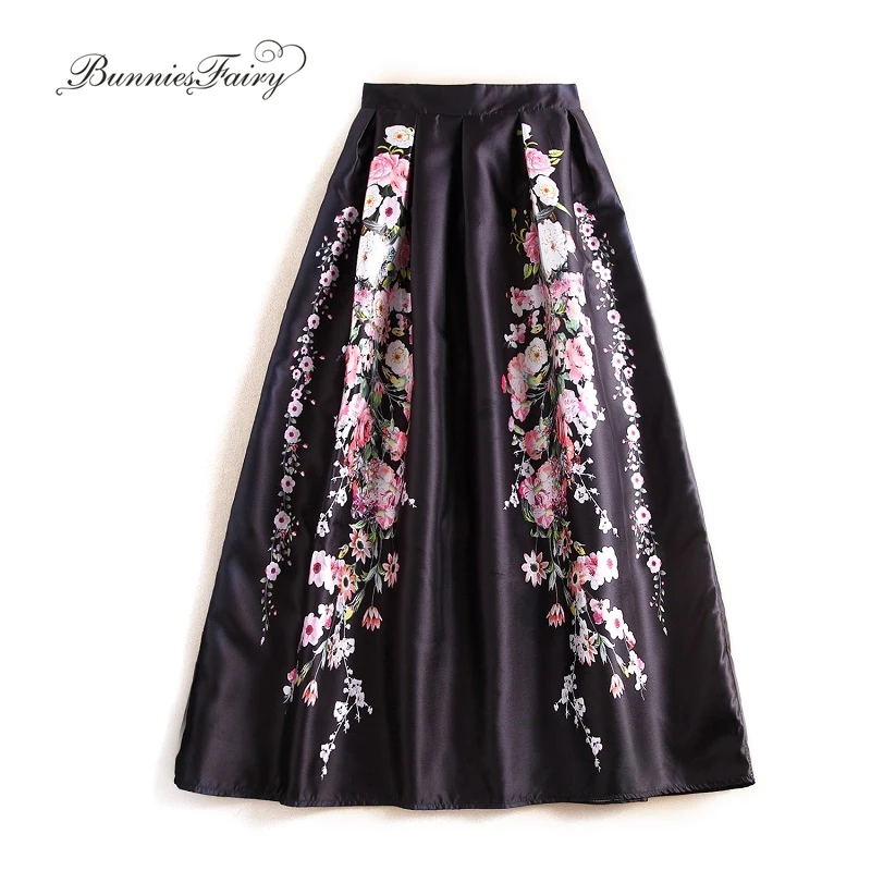 BunniesFairy 2018 Autumn Brand Design 100cm Long Vintage Retro Flower Floral Print Black Maxi Skirt Muslim Women Flared Saias
BunniesFairy 2018 Autumn Brand Design 100cm Long Vintage Retro Flower Floral Print Black Maxi Skirt Muslim Women Flared Saias