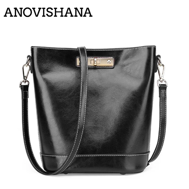 ANOVISHANA Vintage Genuine Leather women Bucket Bags Simple design handbag Lady Tote Shoulder Crossbody bag High Quality k070
ANOVISHANA Vintage Genuine Leather women Bucket Bags Simple design handbag Lady Tote Shoulder Crossbody bag High Quality k070