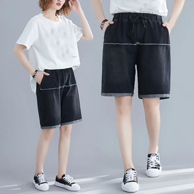 Large Size Womens Shorts 2019 Summer Fat MM Plus-sized XXXXL Loose Slim Denim Shorts Elastic Waist Black Vintage ShortsA171
Large Size Womens Shorts 2019 Summer Fat MM Plus-sized XXXXL Loose Slim Denim Shorts Elastic Waist Black Vintage ShortsA171