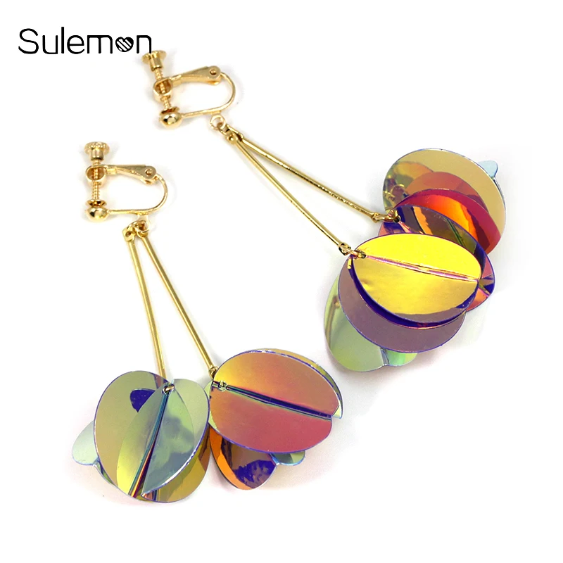 Coloured Sequins Clip Earrings No Hole Ear Clip Geometry Round Sequins Tassel Earring Women Statement Long Earring Jewelry CE280
Coloured Sequins Clip Earrings No Hole Ear Clip Geometry Round Sequins Tassel Earring Women Statement Long Earring Jewelry CE280