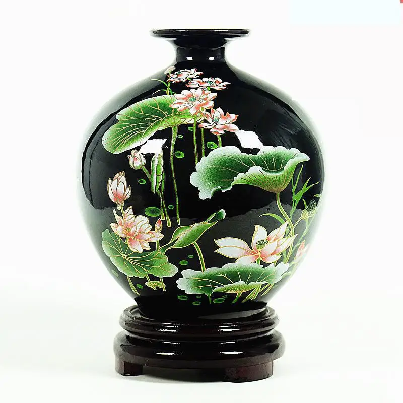 Jingdezhen Porcelain Modern New Chinese Style Living Room Ancient Shelf Decoration Flower Arrangement Black Ceramic Vase lotus
Jingdezhen Porcelain Modern New Chinese Style Living Room Ancient Shelf Decoration Flower Arrangement Black Ceramic Vase lotus
