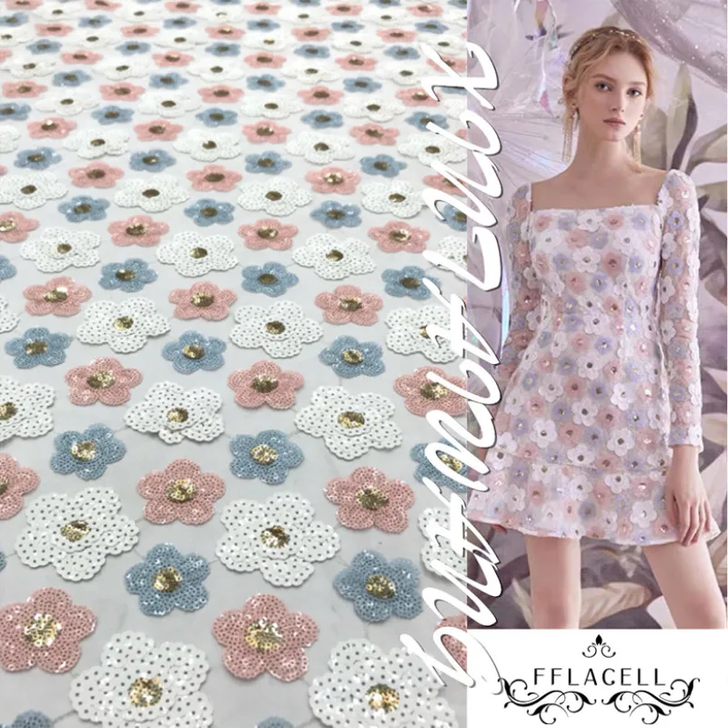 FFLACELL 1 Yard French Fabrics Full Flower Sequins Fabric Luxury Bridal Lace Fabric Wide 130cm
FFLACELL 1 Yard French Fabrics Full Flower Sequins Fabric Luxury Bridal Lace Fabric Wide 130cm