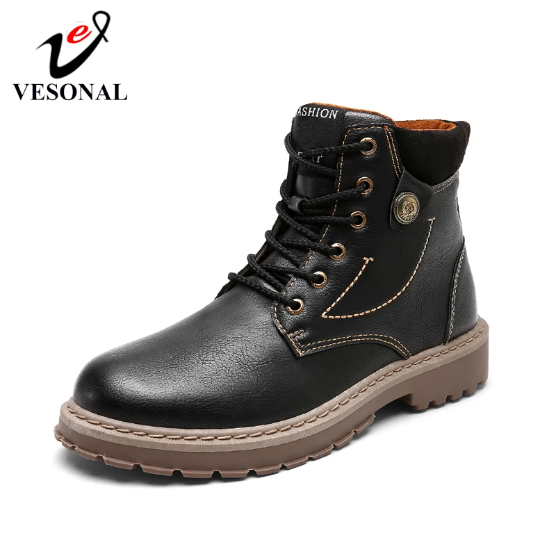 VESONAL Autumn Winter Motorcycle Leather Ankle Boots Men Shoes fleece Vintage Classic Male Casual Boot Footwear
VESONAL Autumn Winter Motorcycle Leather Ankle Boots Men Shoes fleece Vintage Classic Male Casual Boot Footwear