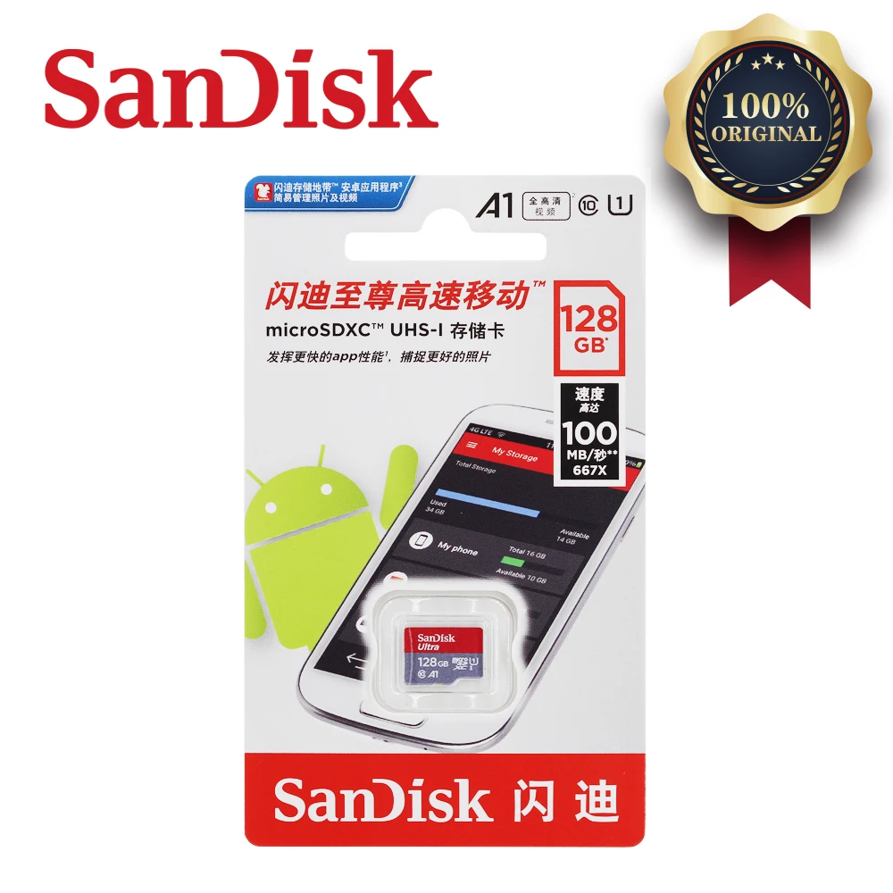 Sandisk Ultra Micro SD 128 ГБ 32 64 Гб 256 16 400 карта SD/TF флэш карты памяти microSD для телефона|Карты