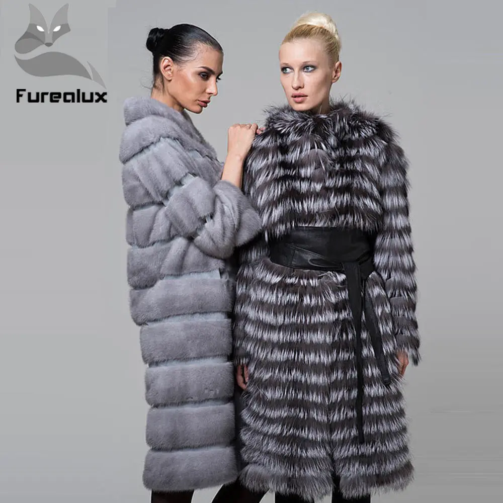 Furealux Real Mink Fur Coat Long Style Natural Silver Fox Fur Coat Genuine Whole Skin Fur Long Parkas
Furealux Real Mink Fur Coat Long Style Natural Silver Fox Fur Coat Genuine Whole Skin Fur Long Parkas