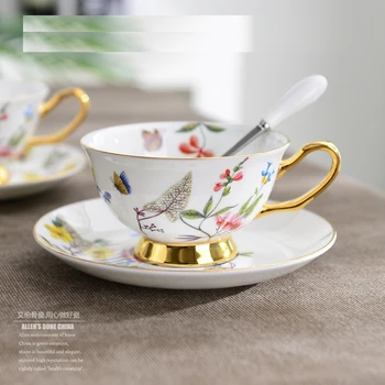 European bone china coffee cup dish British tea coffee cup afternoon tea cup with saucer and spoon
European bone china coffee cup dish British tea coffee cup afternoon tea cup with saucer and spoon