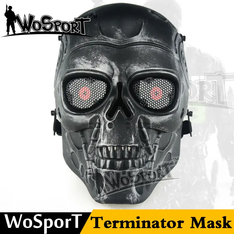 Army Field Game Halloween party Airsoft Paintball MaskTerminator Airsoft Skull Mask Full Face Skeleton Safety Silver Steel mask
Army Field Game Halloween party Airsoft Paintball MaskTerminator Airsoft Skull Mask Full Face Skeleton Safety Silver Steel mask