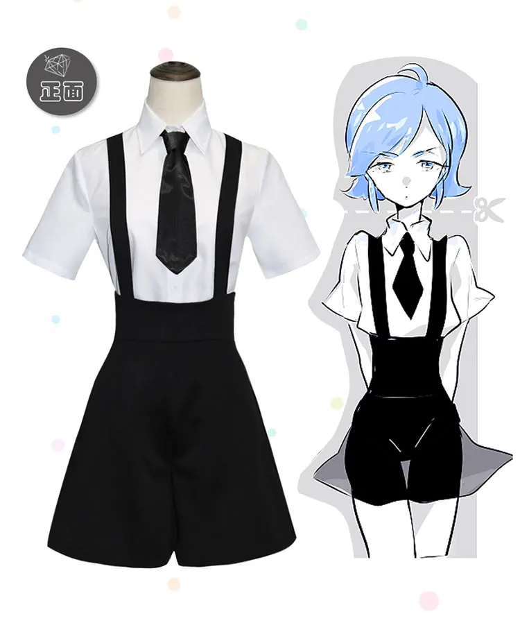 

New Houseki no Kuni Phosphophyllite Cosplay Costumes Jumpsuits Uniform Land of the Lustrous Bort Diamond Halloween Party