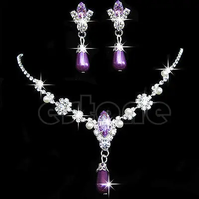 Prom Party Wedding Crystal Rhinestone Pearl Drop Necklace Earrings Jewelry Sets
Prom Party Wedding Crystal Rhinestone Pearl Drop Necklace Earrings Jewelry Sets