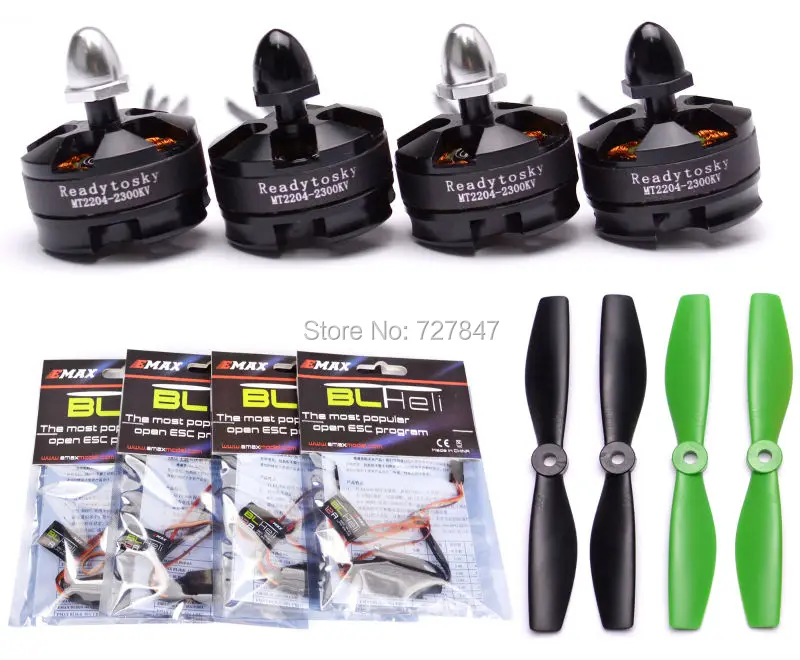 4 x MT2204 2204 2300KV Brushless Motor + 4 x BLHeli / Simonk 12A ESC + 2 x 5045 Prop For QAV250 Quadcopters Robocat 270mm
4 x MT2204 2204 2300KV Brushless Motor + 4 x BLHeli / Simonk 12A ESC + 2 x 5045 Prop For QAV250 Quadcopters Robocat 270mm