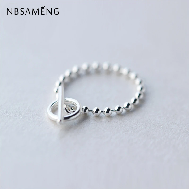 NBSAMENG 100% 925 Sterling Silver OT Buckle Beaded Chain Ring For Women Opening Adjustable Rings Jewelry Girls Birthday Gift
NBSAMENG 100% 925 Sterling Silver OT Buckle Beaded Chain Ring For Women Opening Adjustable Rings Jewelry Girls Birthday Gift