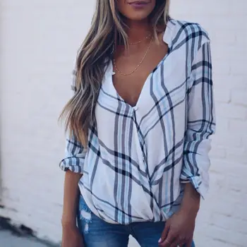 Fashion Womens 2018 Print Plaid V-Neck Chiffon Blouse Shits Clothing Casual Ladies Tops Shirt Loose Blouses Clothes Jumper Shirt
Fashion Womens 2018 Print Plaid V-Neck Chiffon Blouse Shits Clothing Casual Ladies Tops Shirt Loose Blouses Clothes Jumper Shirt