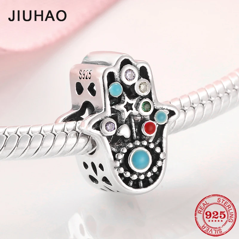 Wholesale 925 Sterling Silver DIY Gift Colorful CZ Fatima hand Beads for Jewelry Making Fit Pandora Charms Bracelet necklace
Wholesale 925 Sterling Silver DIY Gift Colorful CZ Fatima hand Beads for Jewelry Making Fit Pandora Charms Bracelet necklace