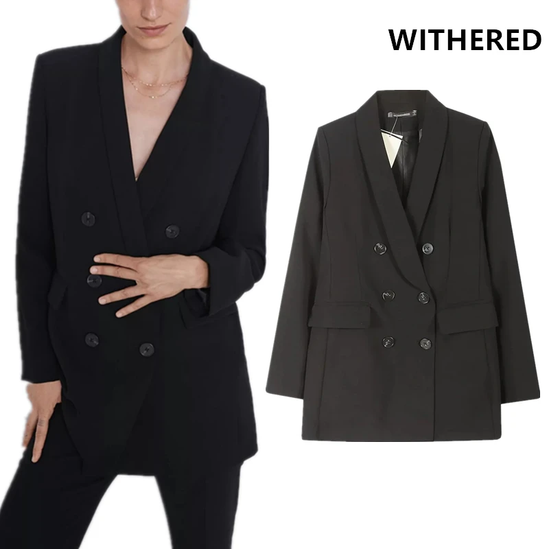 Withered england office lady double breasted oversize blazer feminino shawl collar blazer women blazer mujer 2019 women jackets
Withered england office lady double breasted oversize blazer feminino shawl collar blazer women blazer mujer 2019 women jackets
