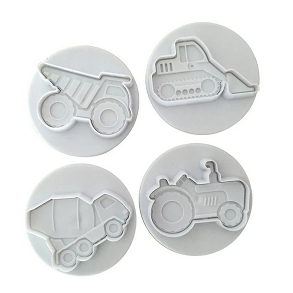 4Pcs/Set Cake Cookie Plunger Cutters Fondant Cake Molds Vehicles Element (Trucks,Tractor,Forklift) Cake Decorating Baking Tools
4Pcs/Set Cake Cookie Plunger Cutters Fondant Cake Molds Vehicles Element (Trucks,Tractor,Forklift) Cake Decorating Baking Tools