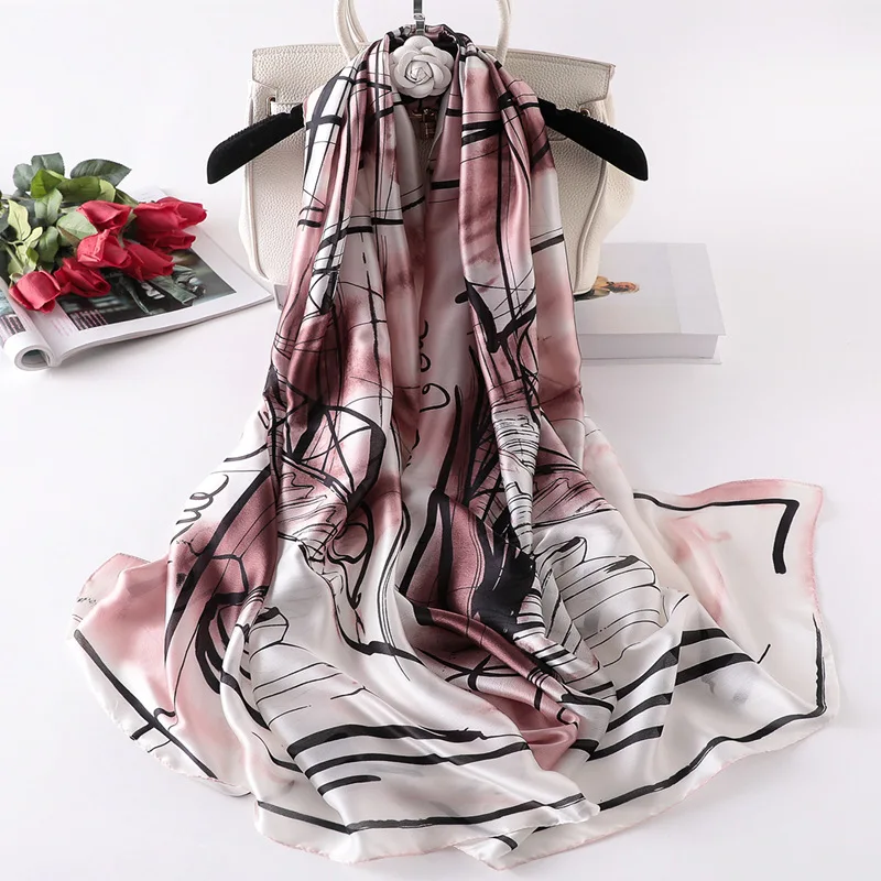 2019 New Silk Scarf Women Soft Printed Scarves Large Female Shawls and Wraps Long Lady Pashmina Female Satin Bandana Hijab Scarf
2019 New Silk Scarf Women Soft Printed Scarves Large Female Shawls and Wraps Long Lady Pashmina Female Satin Bandana Hijab Scarf