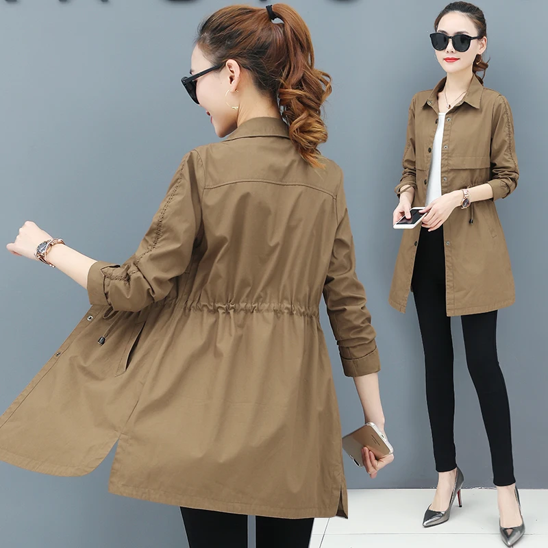 Women Spring Autumn Korean Elegante Windbreaker Women Plus size Long Thin Trench Coat Fashion Loose Overcoat Female Abrigo Mujer
Women Spring Autumn Korean Elegante Windbreaker Women Plus size Long Thin Trench Coat Fashion Loose Overcoat Female Abrigo Mujer
