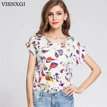 VISNXGI Women Printing Striped Blouse Bird Bat Shirt Short-sleeved Chiffon Blusas Femininas Plaid Shirt Summer Style Tops S-XXL
VISNXGI Women Printing Striped Blouse Bird Bat Shirt Short-sleeved Chiffon Blusas Femininas Plaid Shirt Summer Style Tops S-XXL