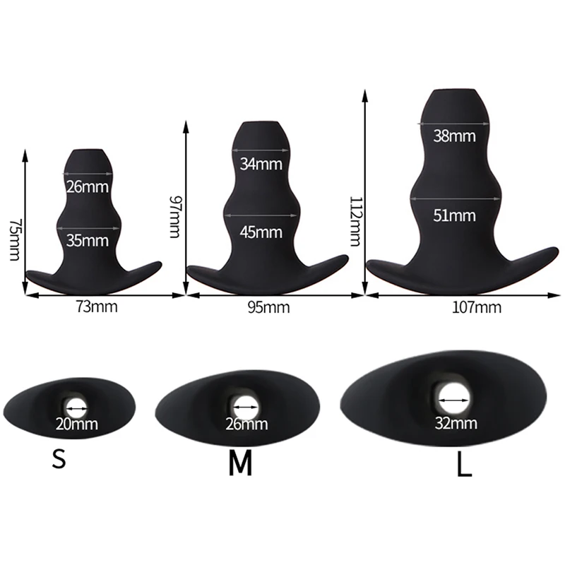 Silicone Hollow Enema Anal Plug Anus Vagina Speculum SM Erotic Toy Prostate Massager Butt Plug Anal Beads Sex Toys For Men Women