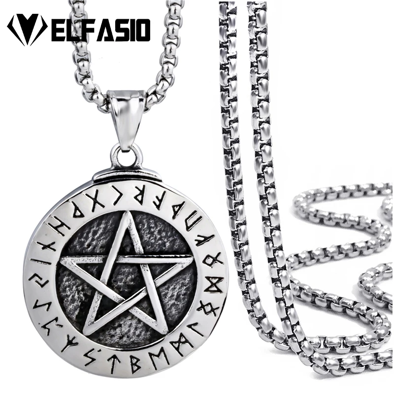 Elfasio Mens Stainless Steel Chain Viking Valknut Odin's Norse Warrior Amulet Pendant Necklace Jewelry 45-90cm
Elfasio Mens Stainless Steel Chain Viking Valknut Odin's Norse Warrior Amulet Pendant Necklace Jewelry 45-90cm