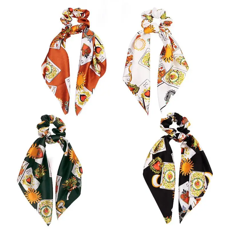 European Retro Poker Playing Cards Print Ponytail Scrunchies Women Bright Colored Floral Hair Rope Ribbon Knotted Headband Scarf
European Retro Poker Playing Cards Print Ponytail Scrunchies Women Bright Colored Floral Hair Rope Ribbon Knotted Headband Scarf