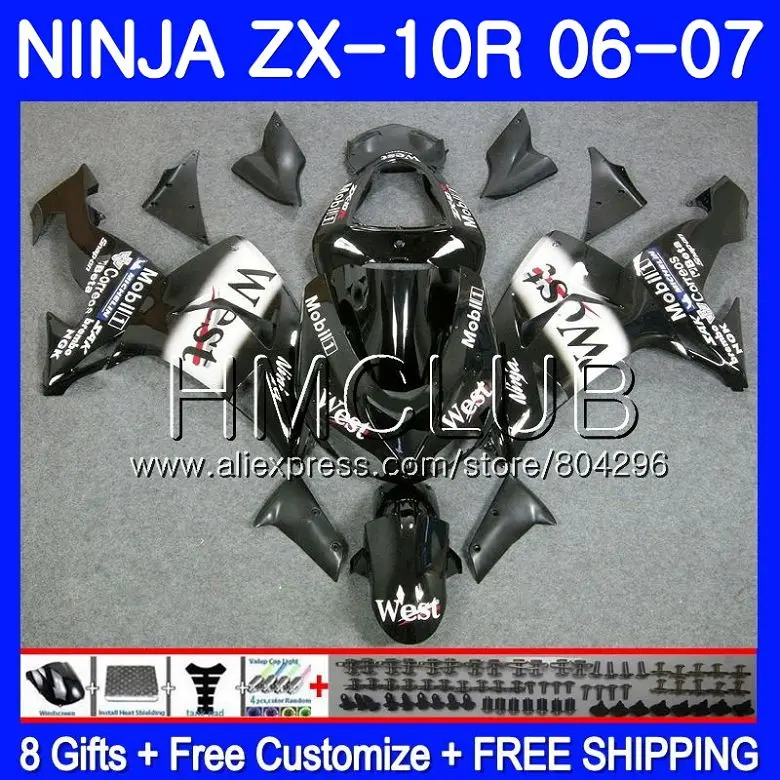 Bodywork For KAWASAKI NINJA ZX1000C ZX10R 06 07 23HM.12 ZX1000 C ZX 10 R ZX-10R 06 07 ZX 10R 2006 2007 Black west Fairing kit
Bodywork For KAWASAKI NINJA ZX1000C ZX10R 06 07 23HM.12 ZX1000 C ZX 10 R ZX-10R 06 07 ZX 10R 2006 2007 Black west Fairing kit