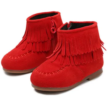Girls Boots for Winter Fringe Boots Princess Red Boots Cute Booties Tassels Suede Leather Solid Color Kids Botas Fur Lined 21-30
Girls Boots for Winter Fringe Boots Princess Red Boots Cute Booties Tassels Suede Leather Solid Color Kids Botas Fur Lined 21-30