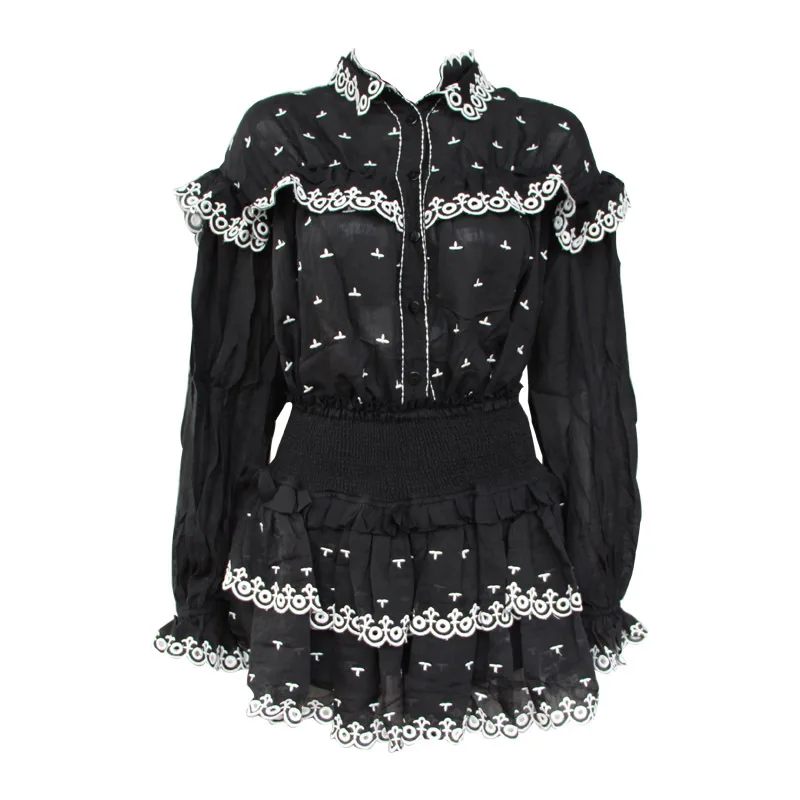 2019 Runway Designer Lace Embroidery Woman Two Piece Sets Long Sleeve Ruffles Tops Lace Ruffles Mini Skirts Elegant 2 Pieces Set
2019 Runway Designer Lace Embroidery Woman Two Piece Sets Long Sleeve Ruffles Tops Lace Ruffles Mini Skirts Elegant 2 Pieces Set