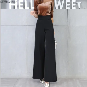 AreMoMuWha Spring and Autumn Models High Waist Female Wide Leg Pants Black New Nine Points Casual Long Pants Draping Slimming644
AreMoMuWha Spring and Autumn Models High Waist Female Wide Leg Pants Black New Nine Points Casual Long Pants Draping Slimming644