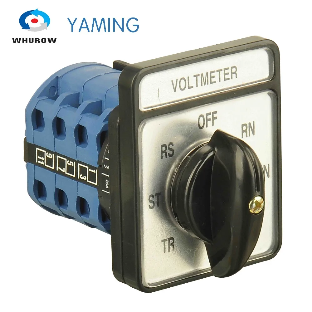Yaming Electric Voltmeter switch OFF-RN-SN-TN-TR-ST-RS 3 poles 20A 7 position Changeover rotary cam switch interruptor CA10
Yaming Electric Voltmeter switch OFF-RN-SN-TN-TR-ST-RS 3 poles 20A 7 position Changeover rotary cam switch interruptor CA10