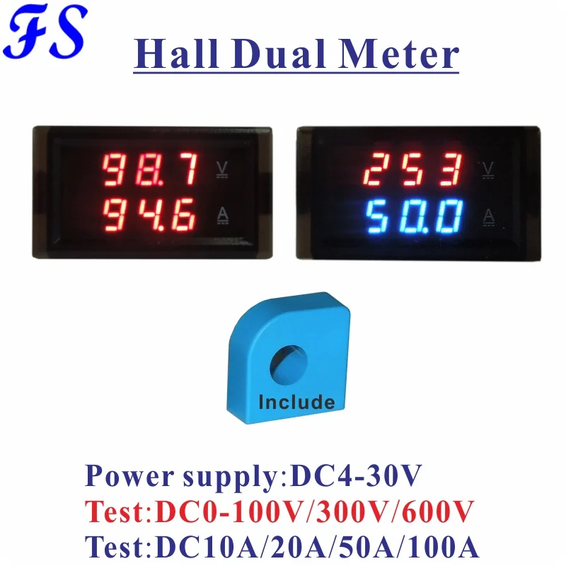 YB28VA Hall Voltmeter Ammeter DC 10A 20A 50A 100A Current Tester Ampere Meter DC 100V 300V 600V LED Digital DC Voltage Monitor
YB28VA Hall Voltmeter Ammeter DC 10A 20A 50A 100A Current Tester Ampere Meter DC 100V 300V 600V LED Digital DC Voltage Monitor