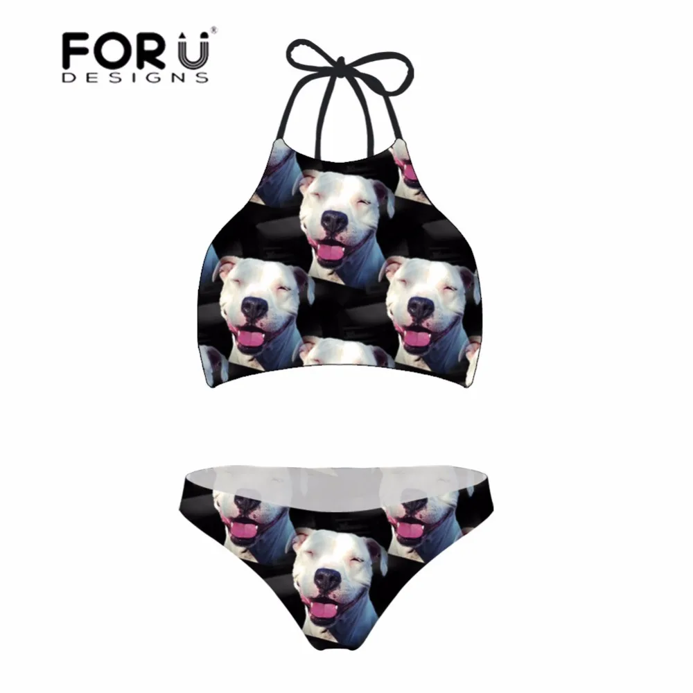 FORUDESGINS Swimwear Women Bikini Set Bull Terriers Printing Swimsuit Female Women's Swimming Suit Two-piece Suit Beachwear 2018
FORUDESGINS Swimwear Women Bikini Set Bull Terriers Printing Swimsuit Female Women's Swimming Suit Two-piece Suit Beachwear 2018