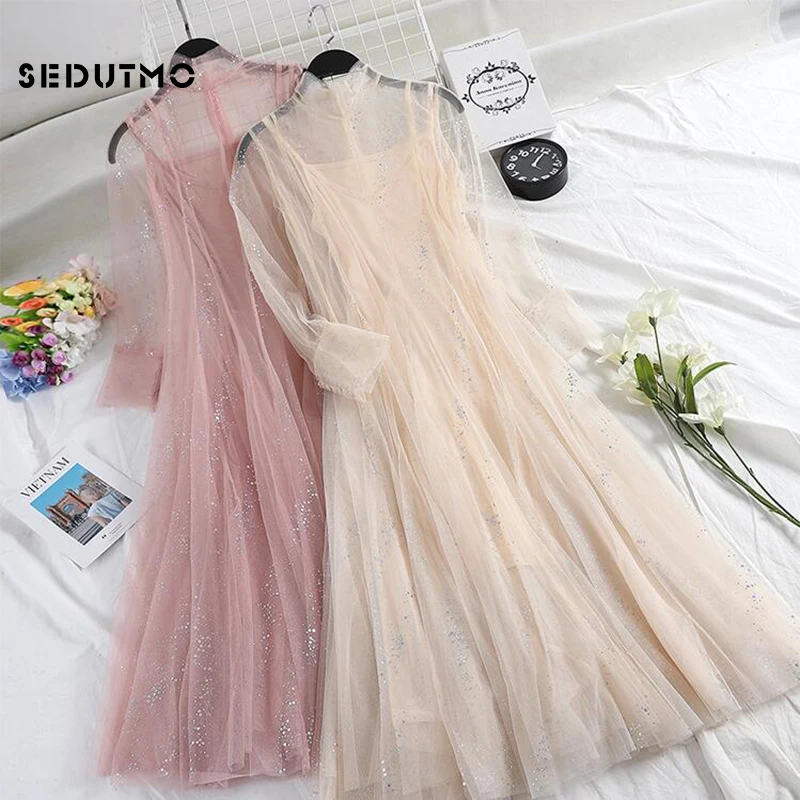 SEDUTMO Summer Sequins Lace Dress Women Tunic Mesh Dresses Sexy Vintage Long Sleeve Beach Black Party Dress ED700
SEDUTMO Summer Sequins Lace Dress Women Tunic Mesh Dresses Sexy Vintage Long Sleeve Beach Black Party Dress ED700