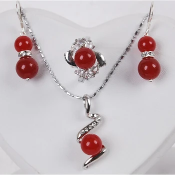 Free shipping Charming! Red Ruby Round Beads Ring Earrings Pendant Necklace set AAA G65 (A0425)
Free shipping Charming! Red Ruby Round Beads Ring Earrings Pendant Necklace set AAA G65 (A0425)