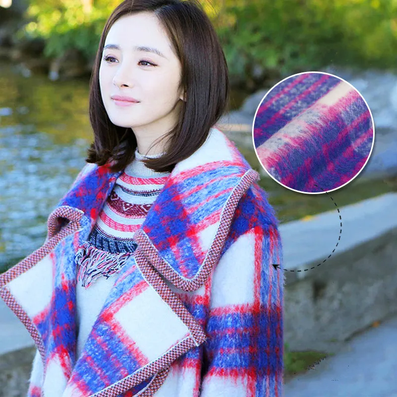 Temperament girl purple mix red plaid super wool fabric texture autumn and winter clothing fabrics
Temperament girl purple mix red plaid super wool fabric texture autumn and winter clothing fabrics