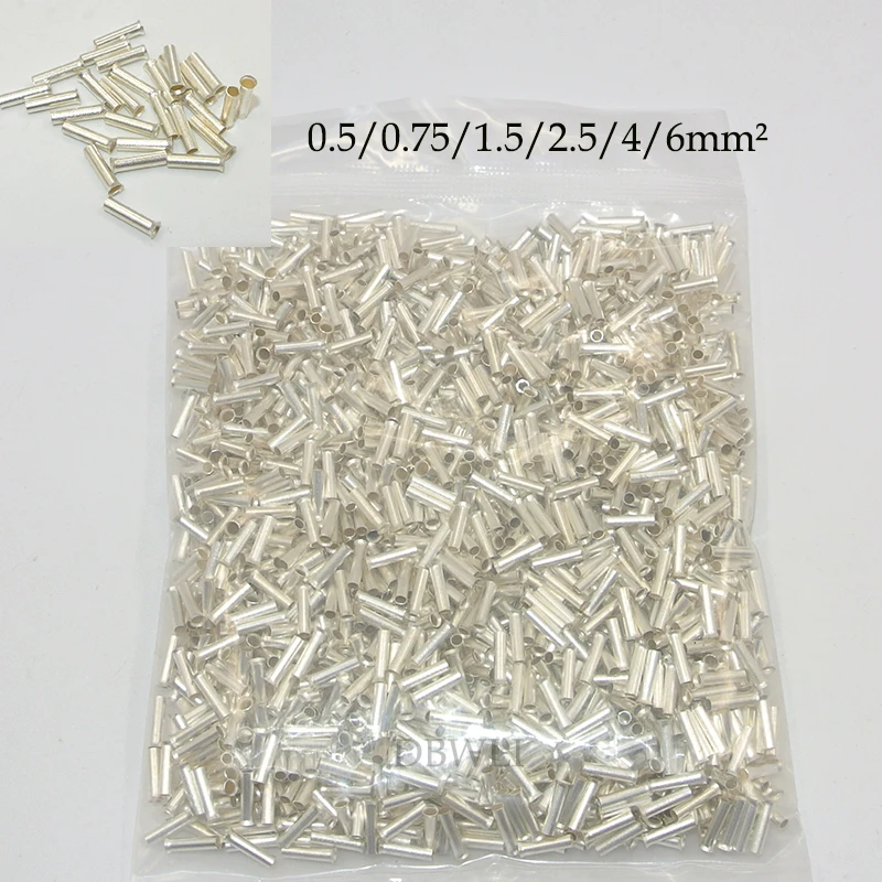 2000PCS 22-10 AWG EN 0.5/0.75/1.5/2.5/4/6mm2 NON-INSULATED BUTT CONNECTOR CRIMP TERMINAL WIRE BARE Bootlace Ferrules Cord End
2000PCS 22-10 AWG EN 0.5/0.75/1.5/2.5/4/6mm2 NON-INSULATED BUTT CONNECTOR CRIMP TERMINAL WIRE BARE Bootlace Ferrules Cord End