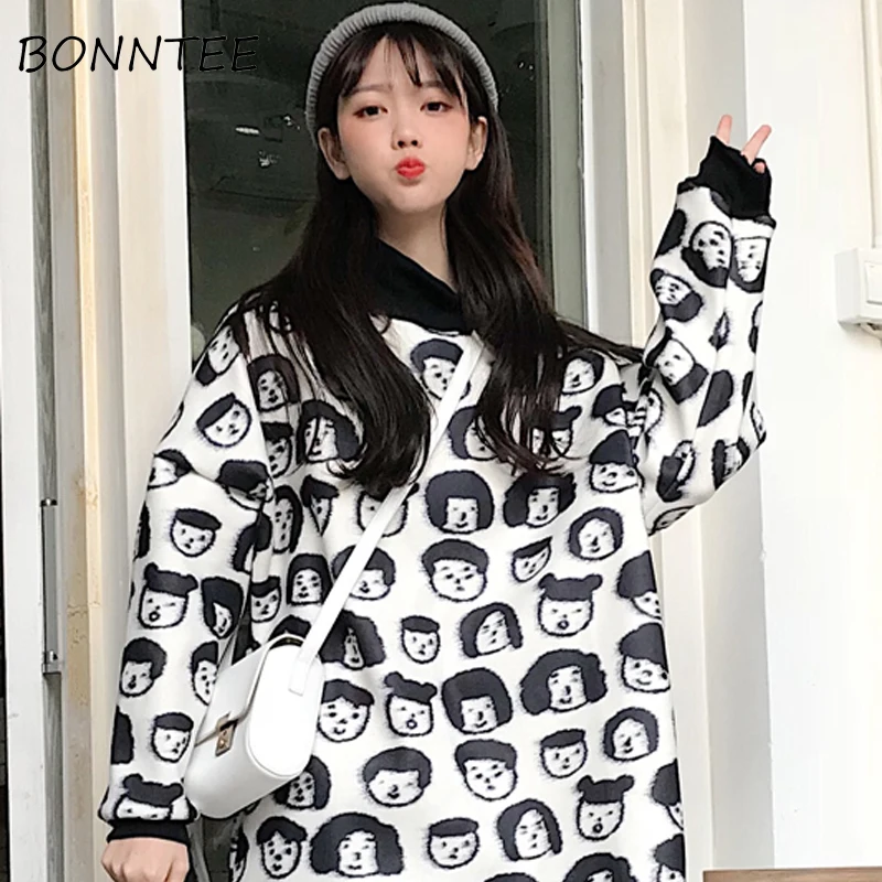 Hoodies Kpop Women Harajuku Thicker Cartoon Printed Turtleneck Pullovers Lovely Trendy Korean Style Womens Chic Fashion Tops
Hoodies Kpop Women Harajuku Thicker Cartoon Printed Turtleneck Pullovers Lovely Trendy Korean Style Womens Chic Fashion Tops