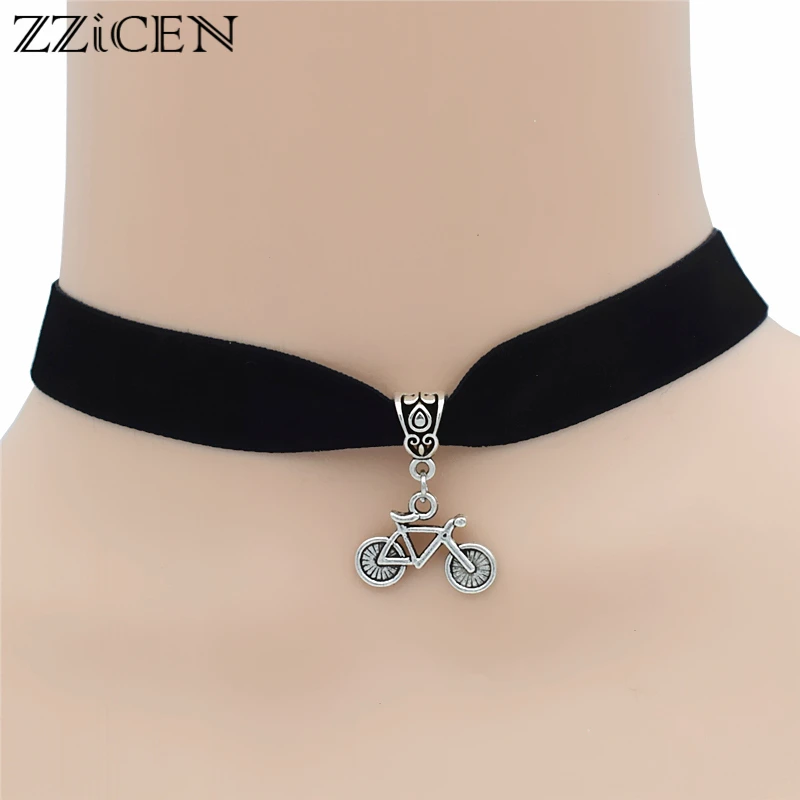 New Punk Fashion Sports Cycling Jewelry Antique Silver Bicycle Charm Bike Pendant Black Choker Necklace Party Gothic Accessories
New Punk Fashion Sports Cycling Jewelry Antique Silver Bicycle Charm Bike Pendant Black Choker Necklace Party Gothic Accessories