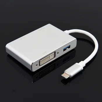 Type-C to HDMI VGA DVI and USB 4 in 1 Converter Adapter USB-C3.1 Cable for Notebook
Type-C to HDMI VGA DVI and USB 4 in 1 Converter Adapter USB-C3.1 Cable for Notebook